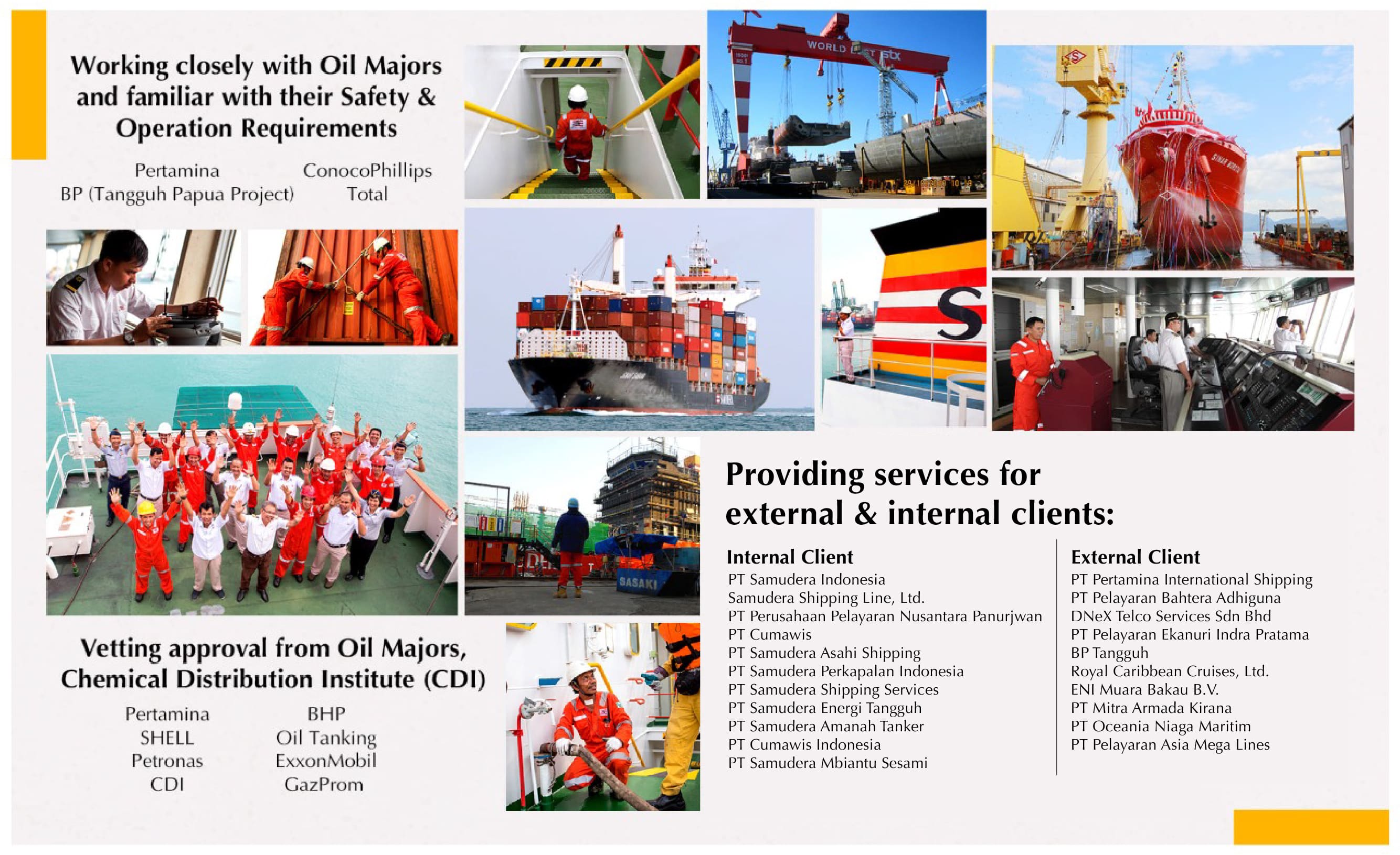 Samudera Indonesia Ship Management - Customers and Clients